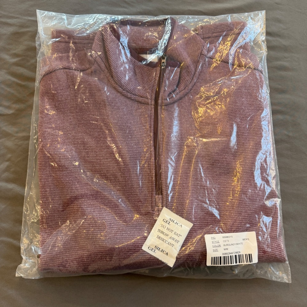 CORE365 Mens Quarter Zip Fleece Lined Pullover Burgundy Heather Medium - Picture 9 of 10